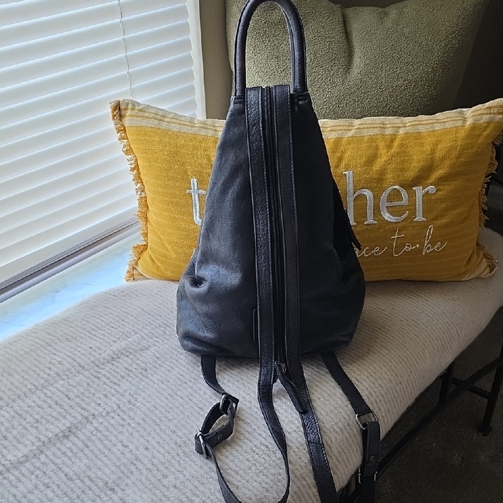 Black Leather Backpack